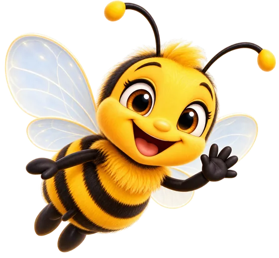 L’abeille WebNewBee qui salue